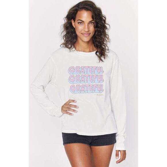 NEW Spiritual Gangster Grateful Active Long Sleeve Tee White Women's XS / Small - Picture 2 of 10